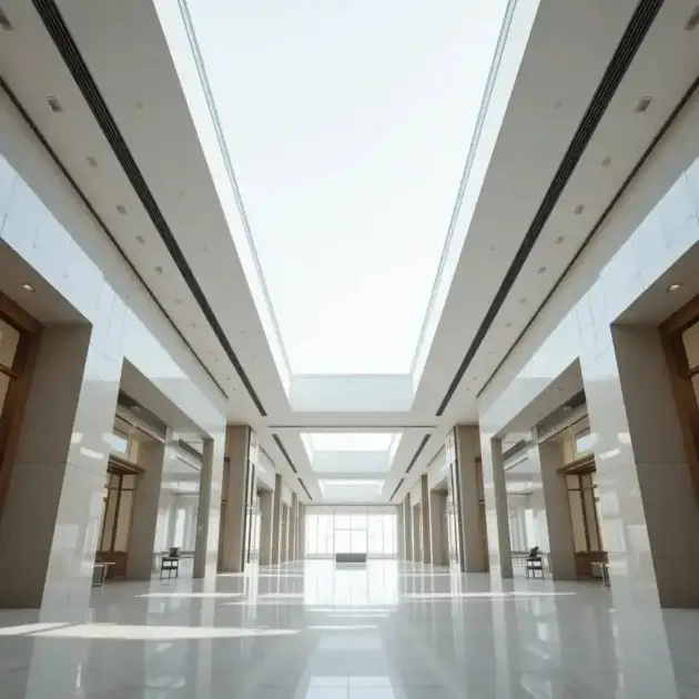 Flat skylight in a commercial building